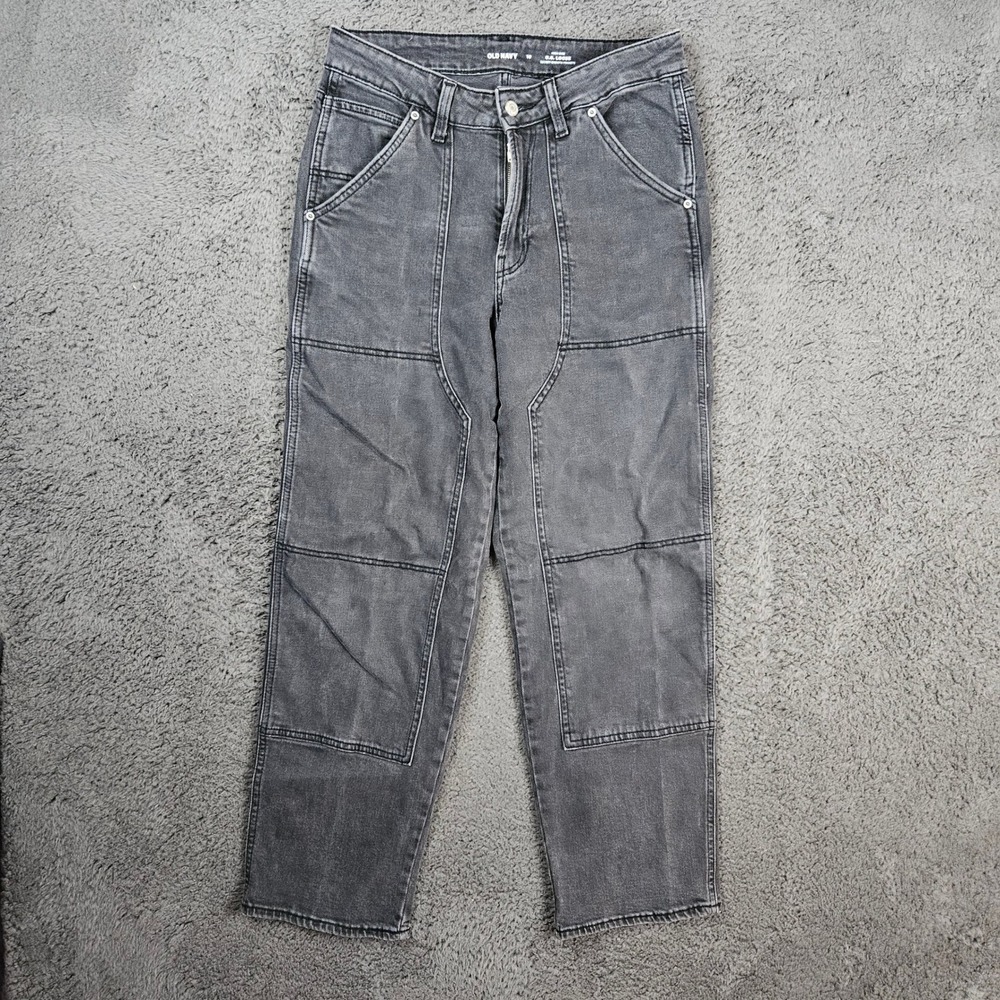 OLD NAVY High Rise O.G. Loose Double Knee Grey Carpenter‎ Jeans Women's Size 10